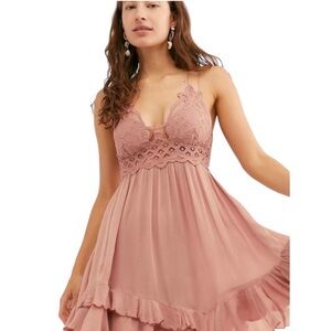 Free People Pink Asymmetrical Babydoll Dress for Night Out